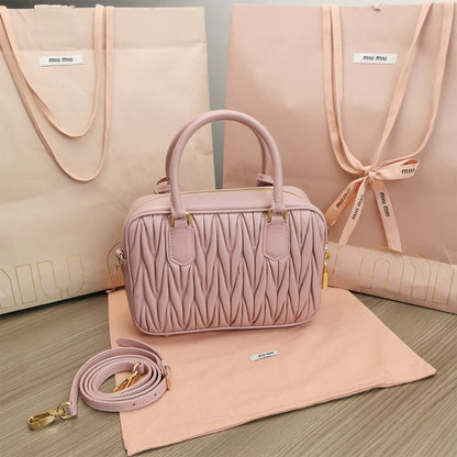 Matelasse nappa leather top-handle bag