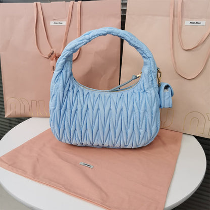 Miu Wander matelasse regenerated nylon hobo bag