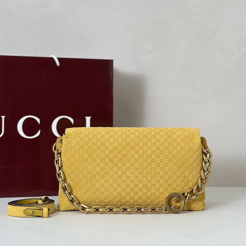Gucci Medium shoulder bag with chain(HIGH-END GRADE)