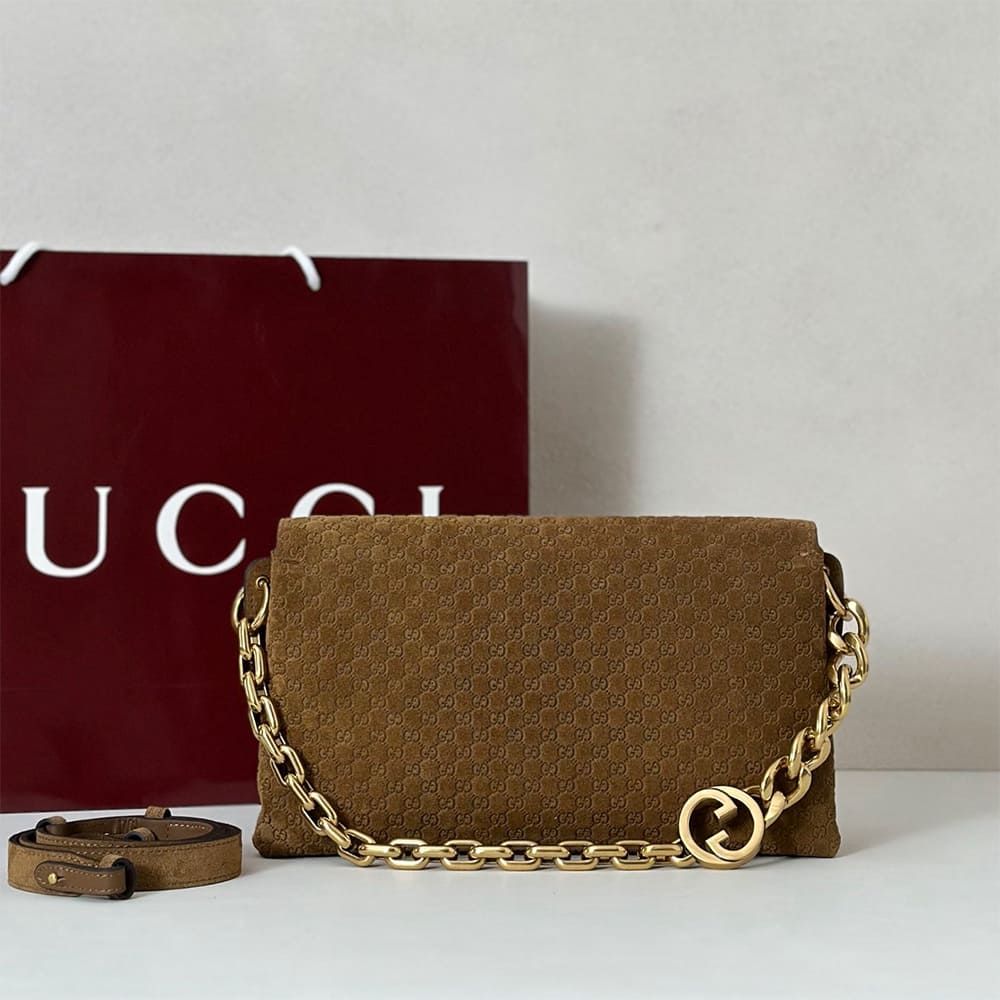 Gucci Medium shoulder bag with chain(HIGH-END GRADE)