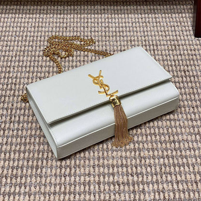 YSL kate medium tassel in grain de poudre embossed leather