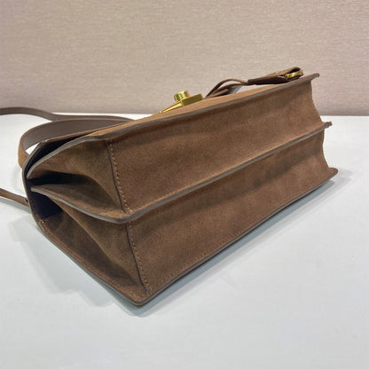 Prada Soft Sound medium suede shoulder bag(high-end grade)