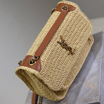 YSL NIKI medium in raffia(HIGH-END GRADE)