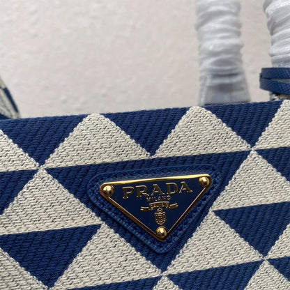 Large Prada Symbole jacquard fabric handbag