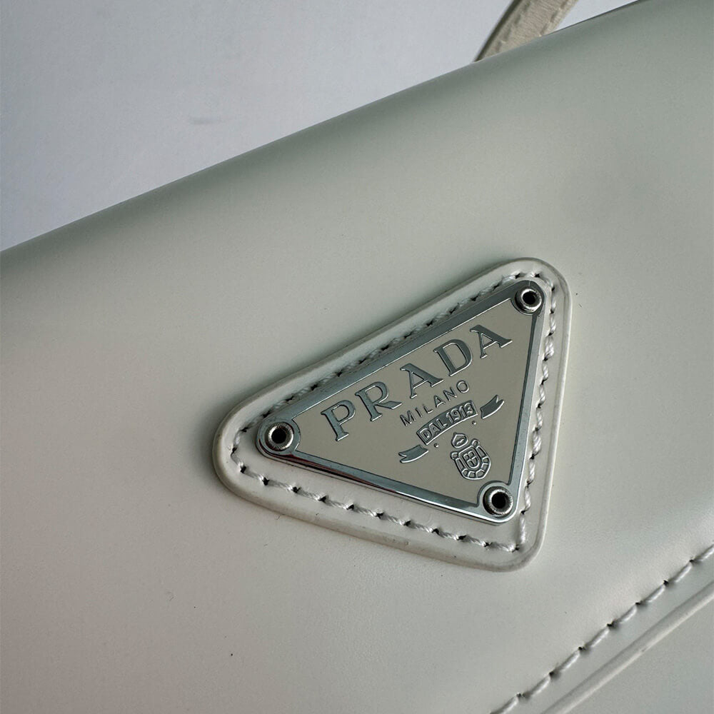 Small Prada Cleo brushed leather shoulder bag with flap
