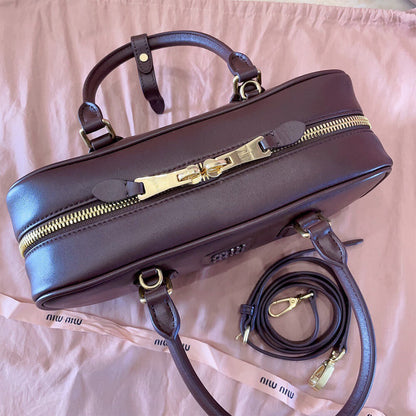 MIUMIU Large Arcadie Leather Bag(HIGH-END GRADE)