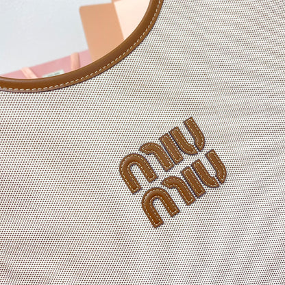MIUMIU REGULAR IVY canvas and leather bag(HIGH-END GRADE)