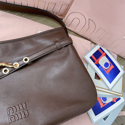 MIUMIU Medium Aventure nappa leather bag(HIGH-END GRADE)