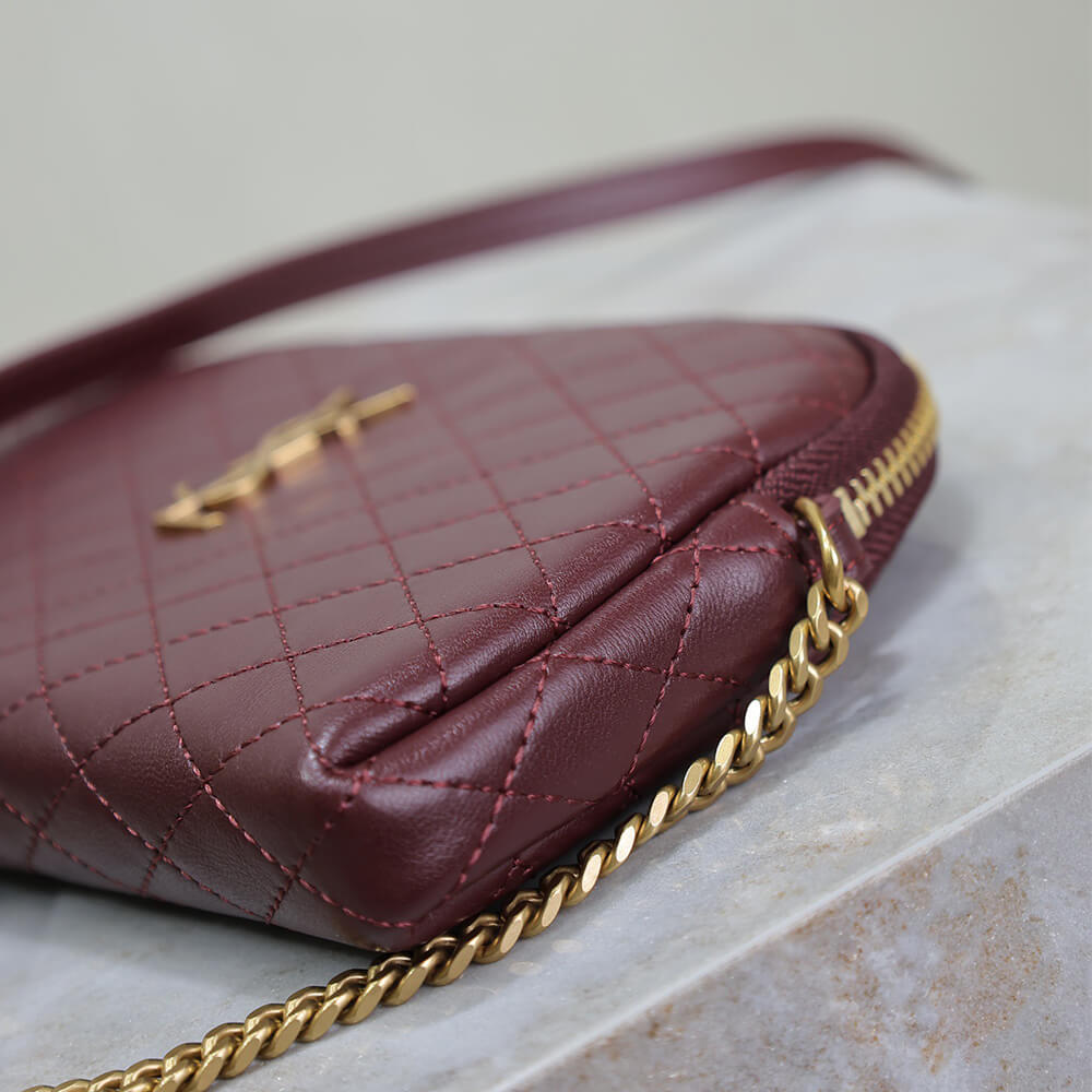 YSL Gaby zipped pouch in quilted lambskin(HIGH-END)