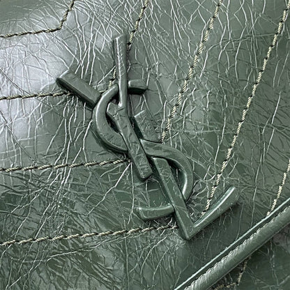 YSL NIKI MEDIUM IN CRINKLED VINTAGE LEATHER(HIGH-END GRADE)