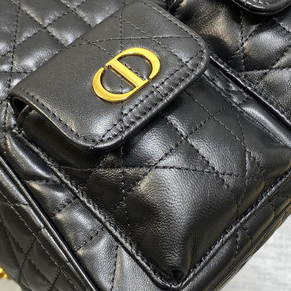 Dior Medium Dior Caro Multicarry Backpack with Chain(HIGH-END GRADE)