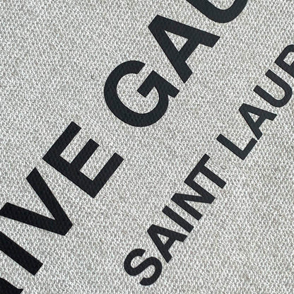 RIVE GAUCHE LARGE TOTE BAG IN PRINTED CANVAS AND LEATHER