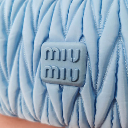 Miu Wander matelasse regenerated nylon hobo bag