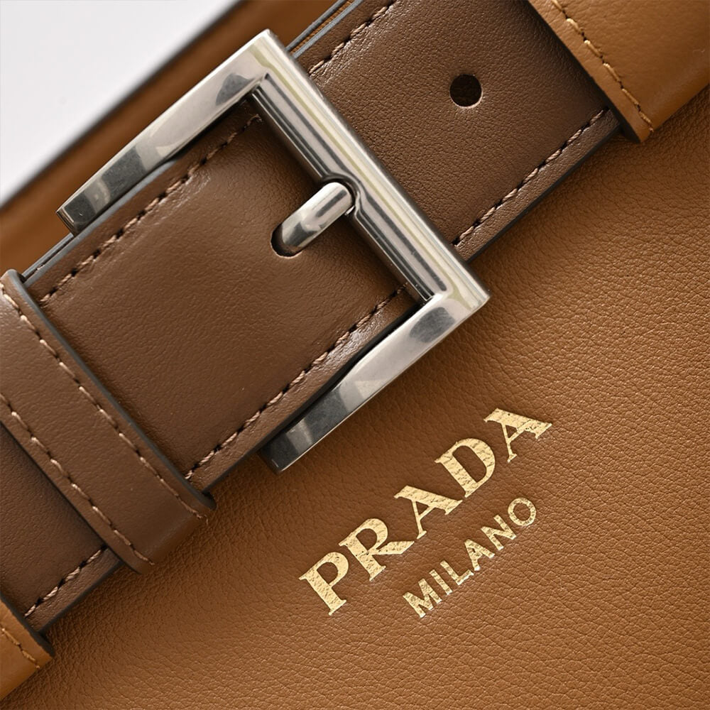 Prada Buckle small leather handbag with belt(high-end grade)