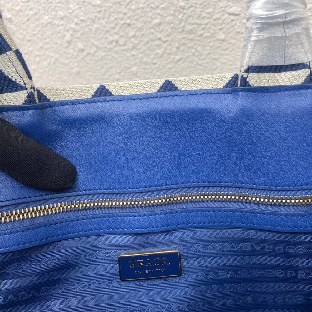 Large Prada Symbole jacquard fabric handbag