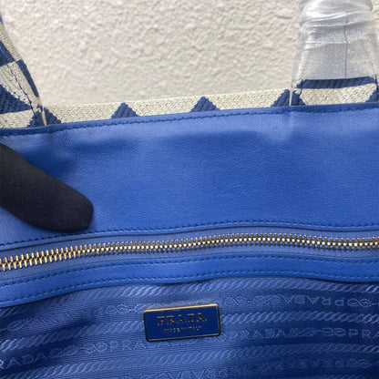 Large Prada Symbole jacquard fabric handbag