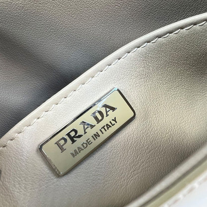 Small Prada Cleo brushed leather shoulder bag with flap