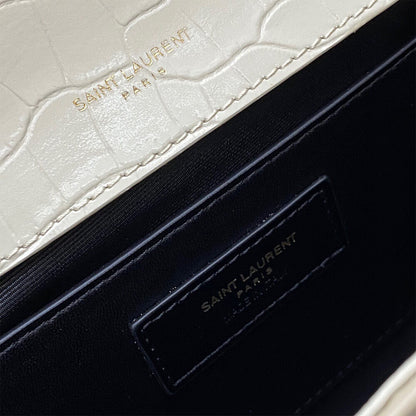 YSL kate medium tassel in crocodile-embossed leather