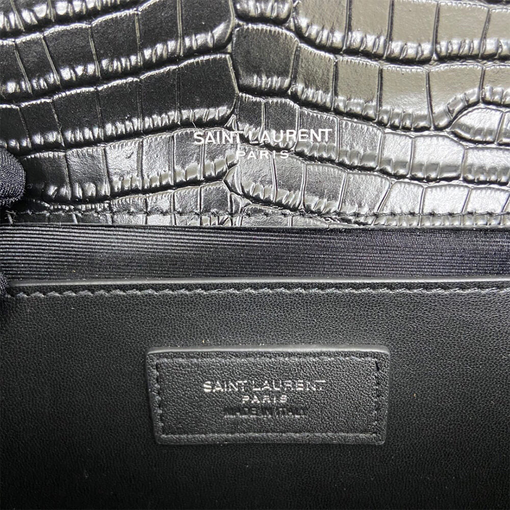 YSL kate medium tassel in crocodile-embossed leather