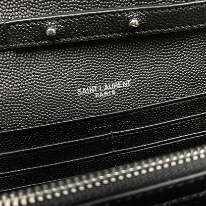 YSL classic cassandre chain wallet in grain de poudre leather