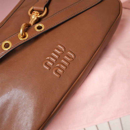MIUMIU Regular Aventure nappa leather bag(HIGH-END GRADE)