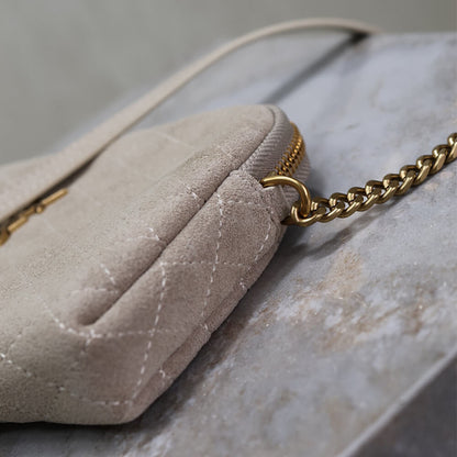 YSL GABY zipped pouch in suede
