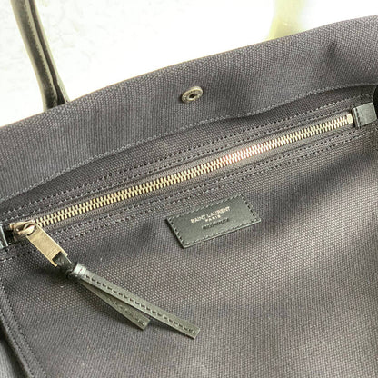 RIVE GAUCHE LARGE TOTE BAG IN EMBROIDERED RAFFIA AND LEATHER