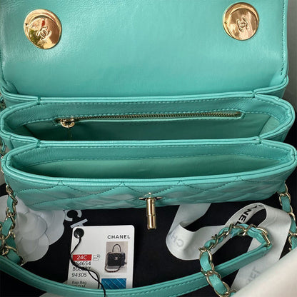 CHANEL Mini Flap Bag with Top Handle(HIGH-END GRADE)