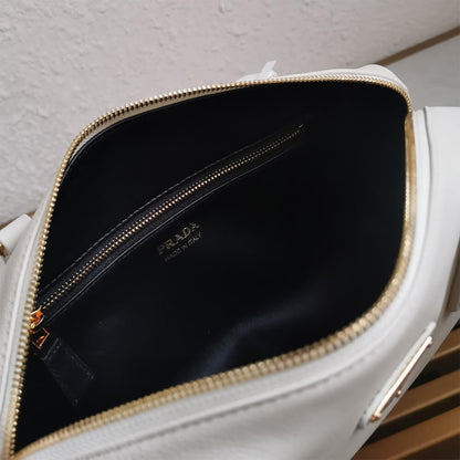 Prada Medium leather top-handle bag with padlock(high-end grade)