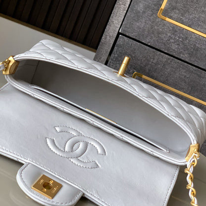 CHANEL Mini Flap Bag with Top Handle(HIGH-END GRADE)