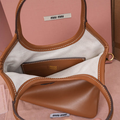 MIUMIU MINI IVY leather handbag(HIGH-END GRADE)