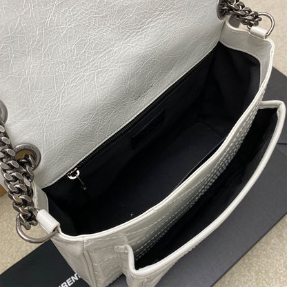 YSL NIKI MEDIUM IN CRINKLED VINTAGE LEATHER(HIGH-END GRADE)