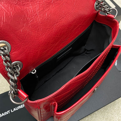 YSL NIKI MEDIUM IN CRINKLED VINTAGE LEATHER(HIGH-END GRADE)