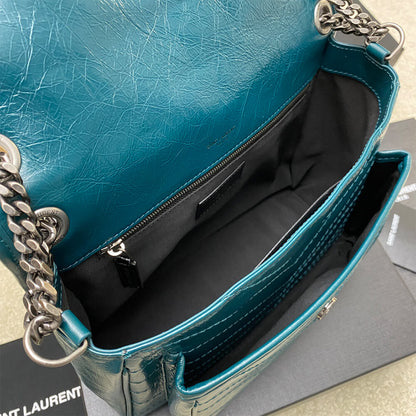 YSL NIKI MEDIUM IN CRINKLED VINTAGE LEATHER(HIGH-END GRADE)