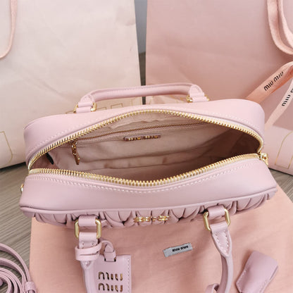 Matelasse nappa leather top-handle bag